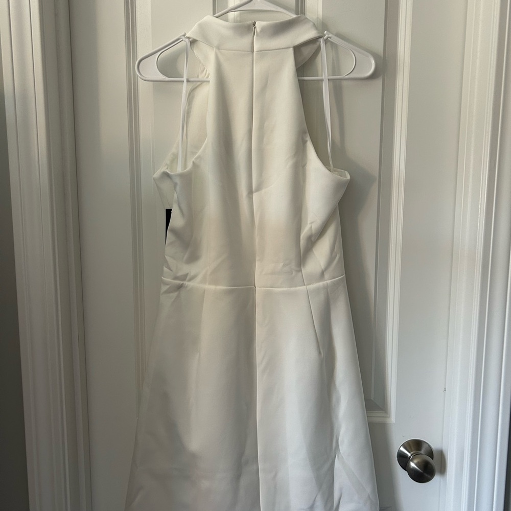 Ivy + Blu Elegant White Halter Dress - Picture 11 of 12